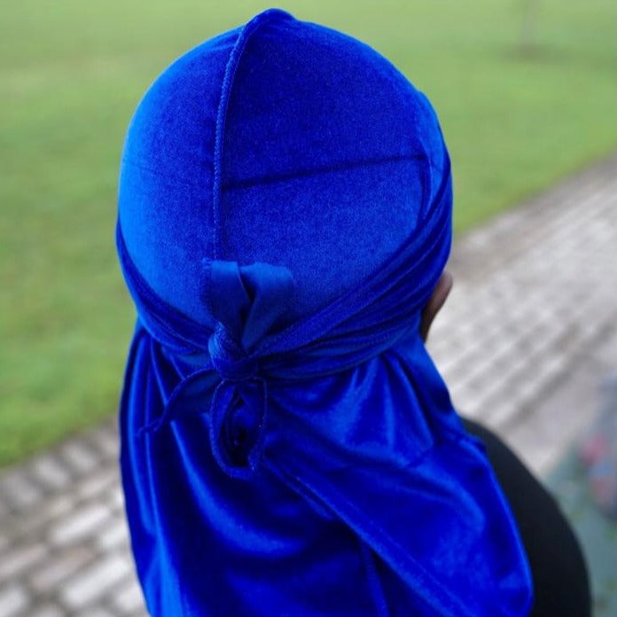 Velvet 3WP Royal Blue Du-rag (White Stitching)