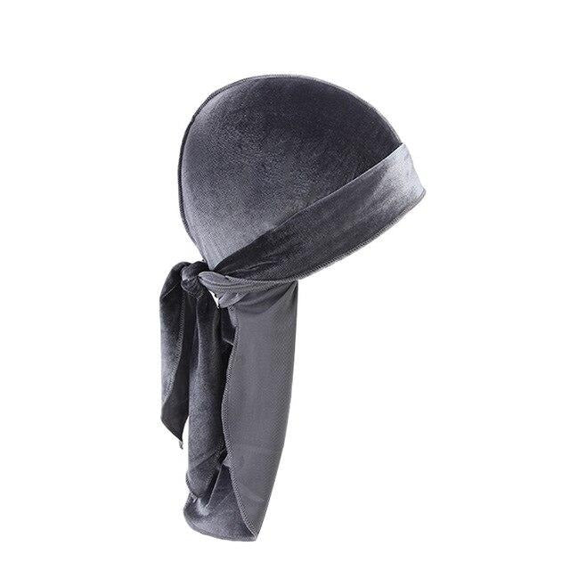 Men Velvet Chinese Dragon Turban Durag Hair Loss Hat Headwear