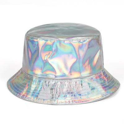 Iridescence Faux Lather Bucket Hat - Taelor Boutique
