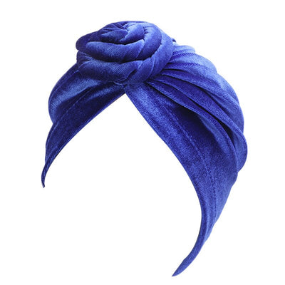 Royal Blue Velvet Knotted Turban - Taelor Boutique