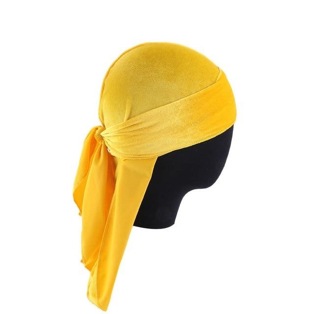 Men Velvet Chinese Dragon Turban Durag Hair Loss Hat Headwear