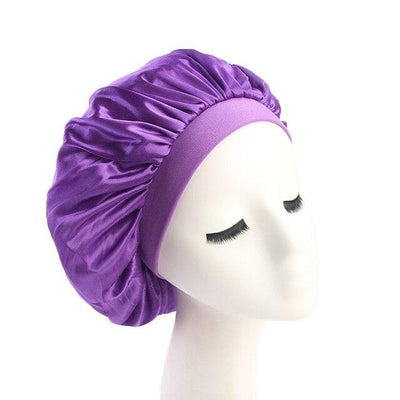 Purple Wide Band Silky Bonnet - Taelor Boutique