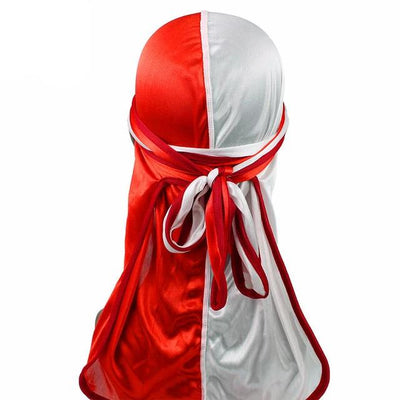 Red & White Two Tone Silky Durag - Taelor Boutique