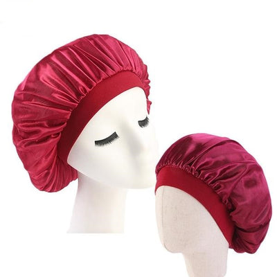 Red Mother and Daughter Silk Bonnet Set - Taelor Boutique