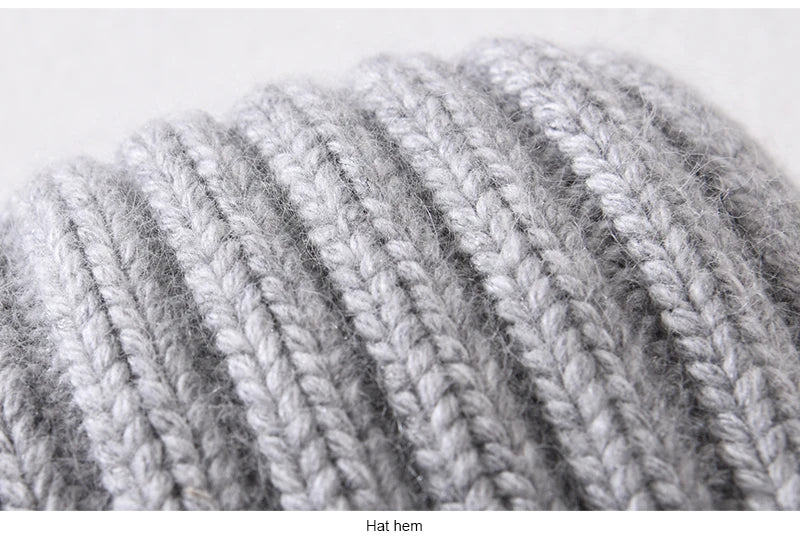 Light Grey Chunky Knitted Satin Lined Beanie