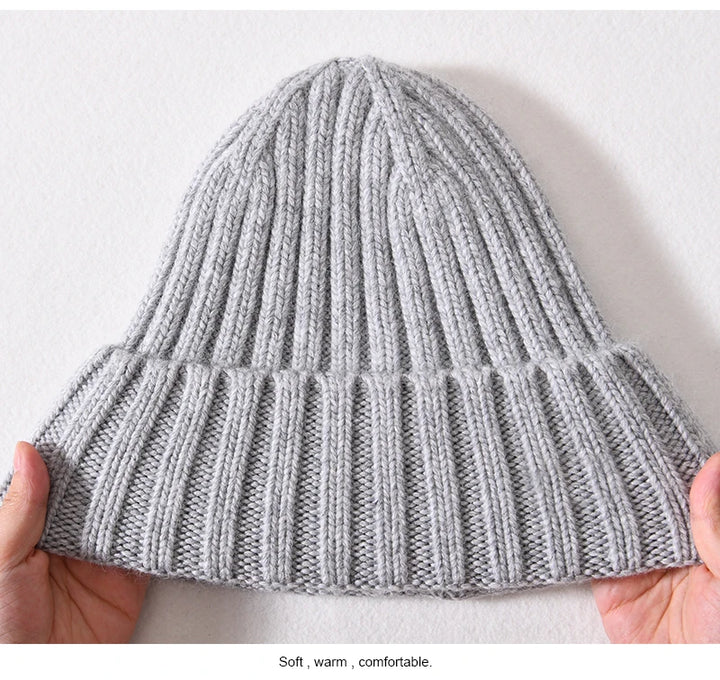 Light Grey Chunky Knitted Satin Lined Beanie