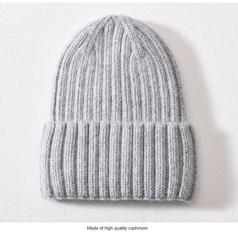 Light Grey Chunky Knitted Satin Lined Beanie