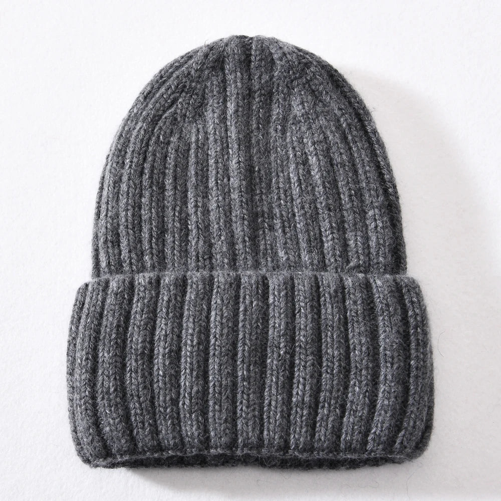 Dark Grey Chunky Knitted Satin Lined Beanie