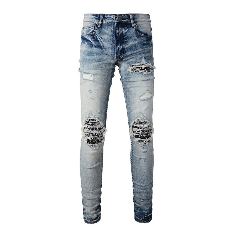 Men's Bandana Jeans: Jeans with Bandana Patches | Taelor Boutique