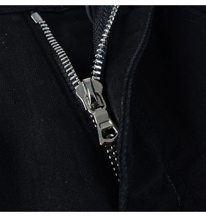 Black Leopard Print Patch Jeans