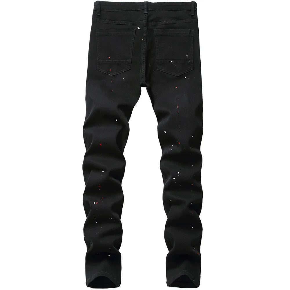 Black Paint Splatter Distressed Jeans – Taelor Boutique