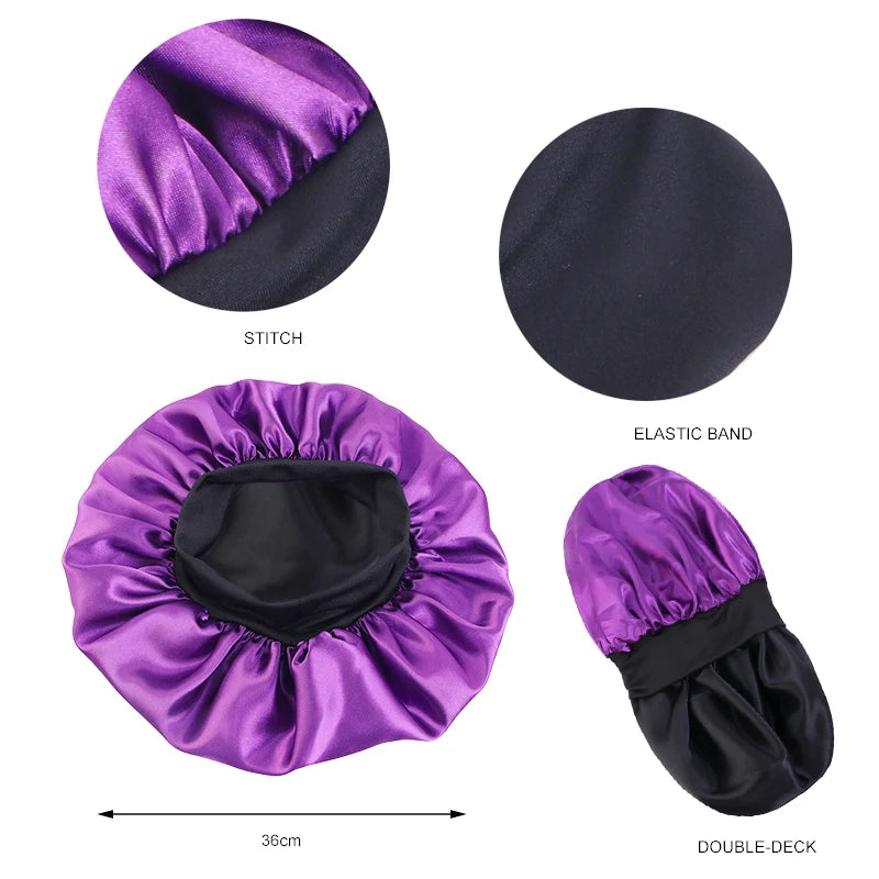 Teal Extra Large Double Layer Wider Band Silky Bonnet