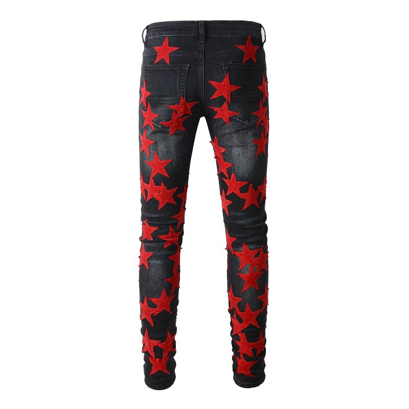 Black Red Stars Jeans Taelor Boutique