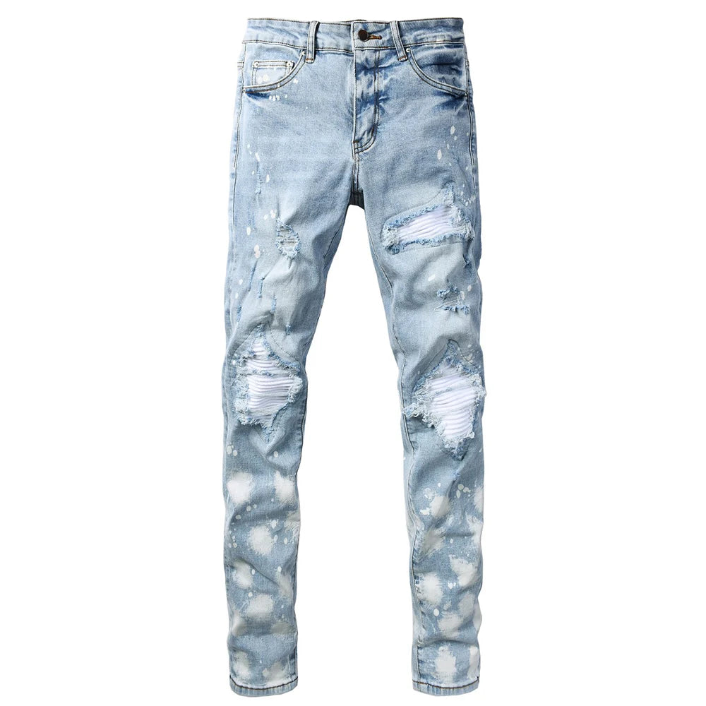 Light Blue Marble Wash Jeans