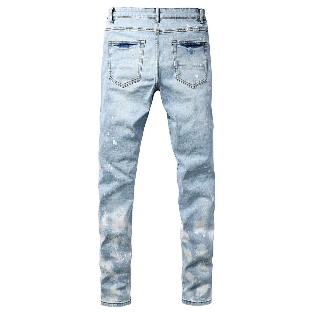 Light Blue Marble Wash Jeans