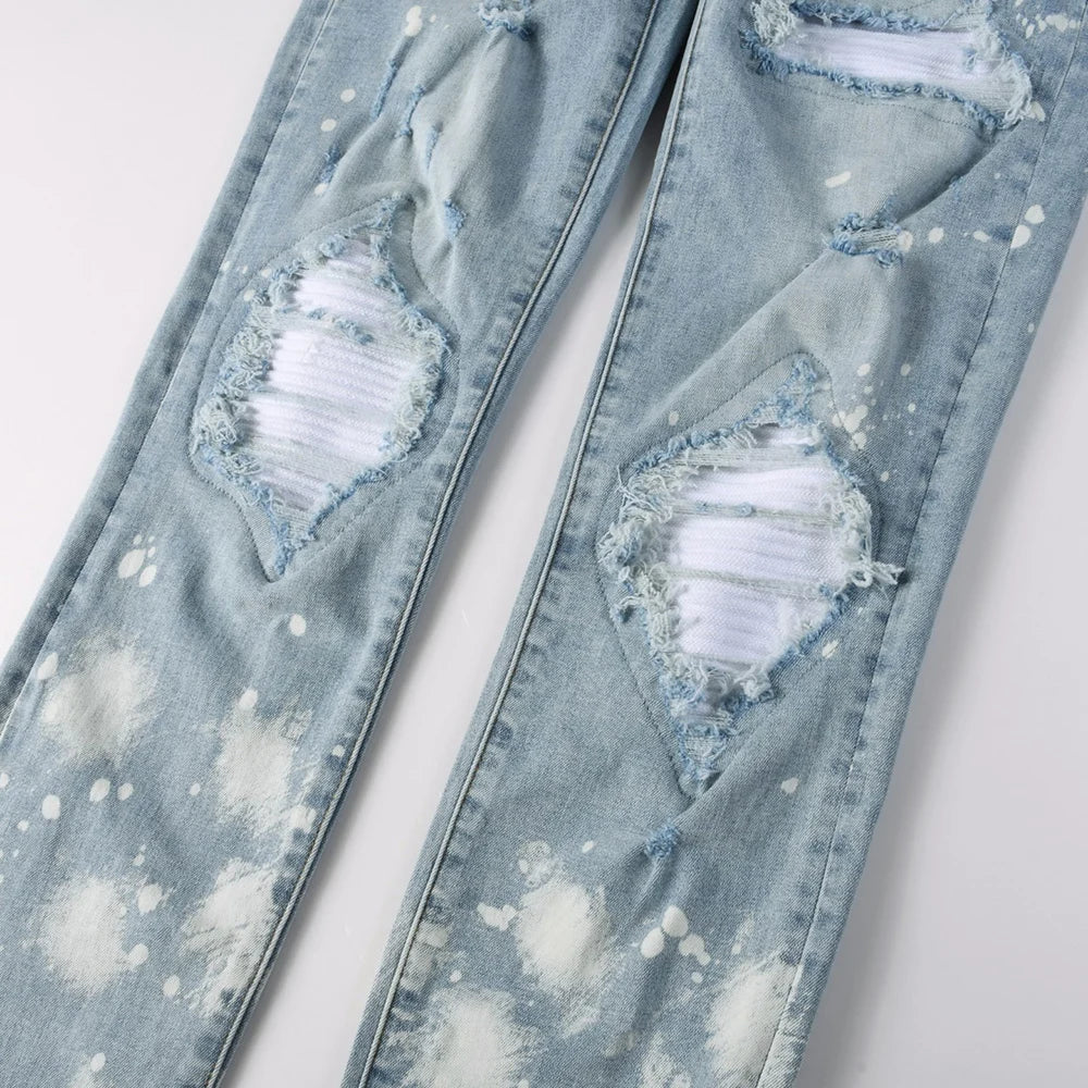 Light Blue Marble Wash Jeans