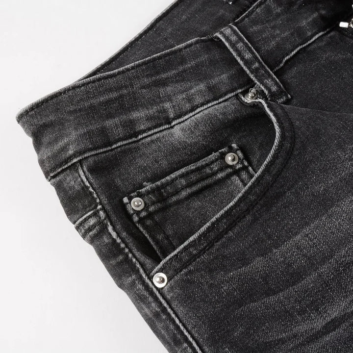 Black Bandana Patch Distressed Jeans