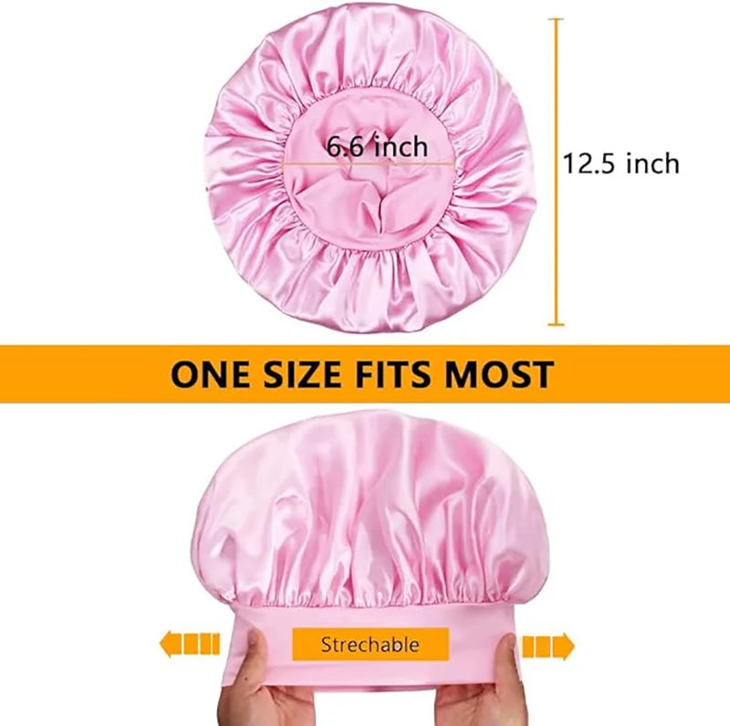 Pink Mommy and Me Extra Wide Band Bonnet Set