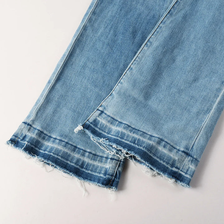 Light Blue Faded Wash Bootcut Jeans