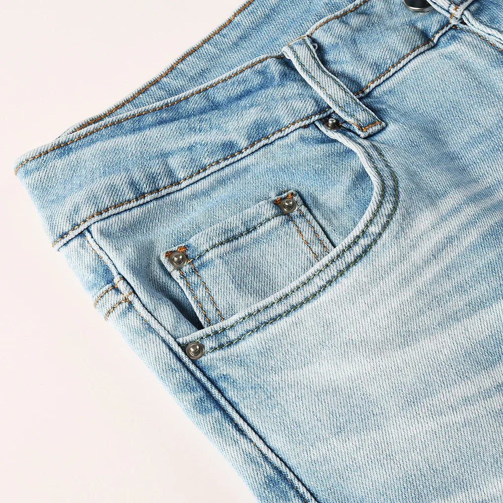 Light Blue Faded Wash Bootcut Jeans