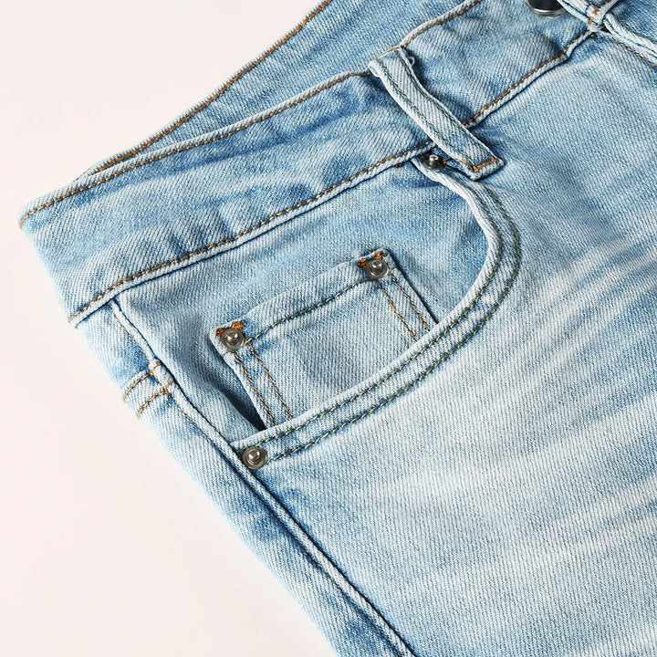 Light Blue Faded Wash Bootcut Jeans