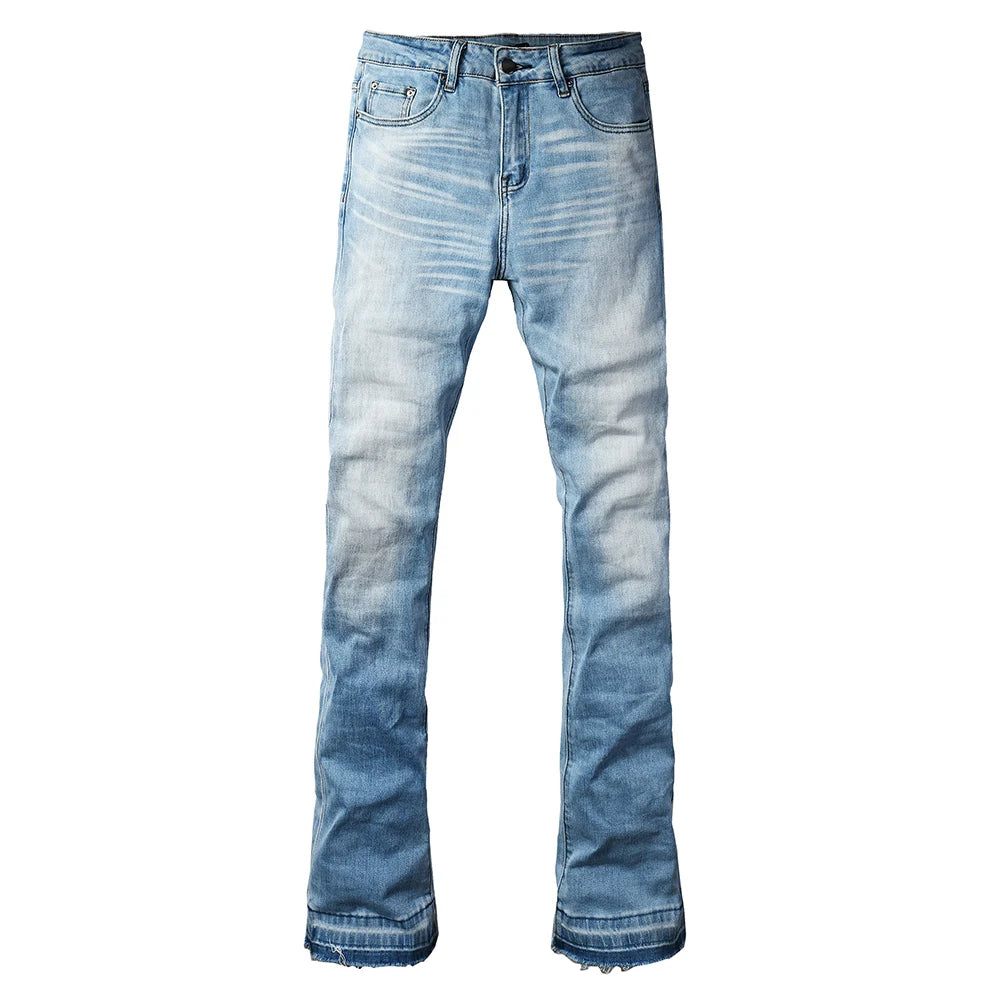 Light Blue Faded Wash Bootcut Jeans