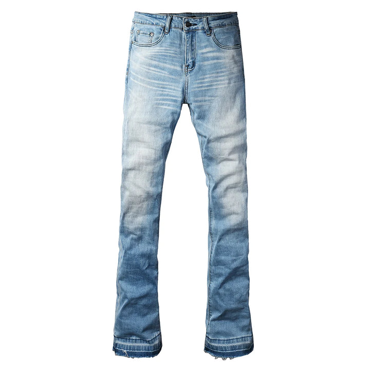 Light Blue Faded Wash Bootcut Jeans