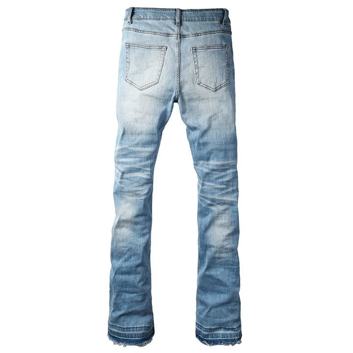 Light Blue Faded Wash Bootcut Jeans