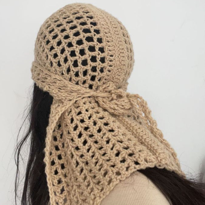 Beige Handmade Crochet Durag