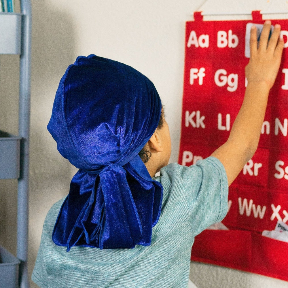 Royal Blue Kids Velvet Durag