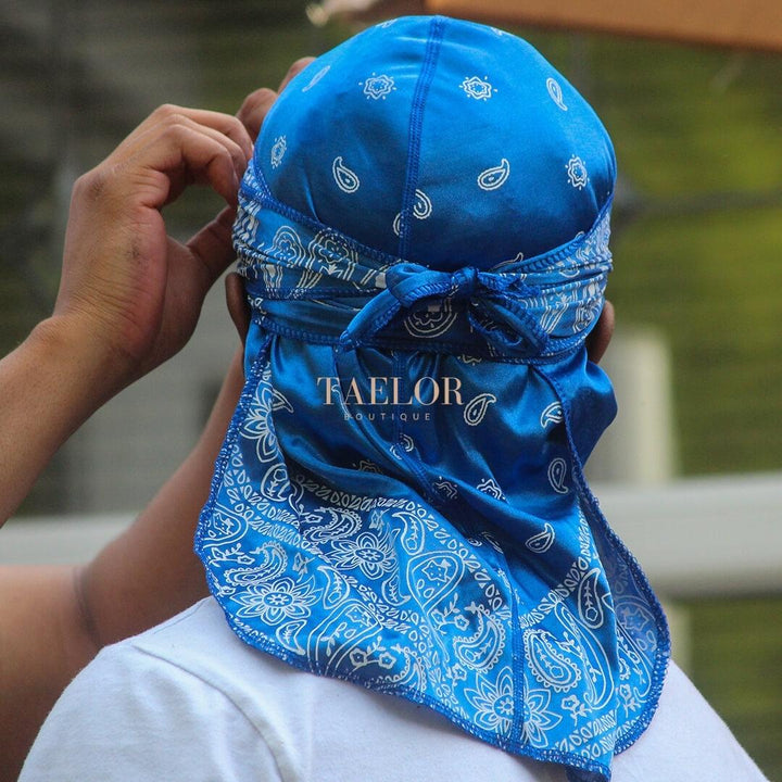 Royal Blue Silky Bandana Durag