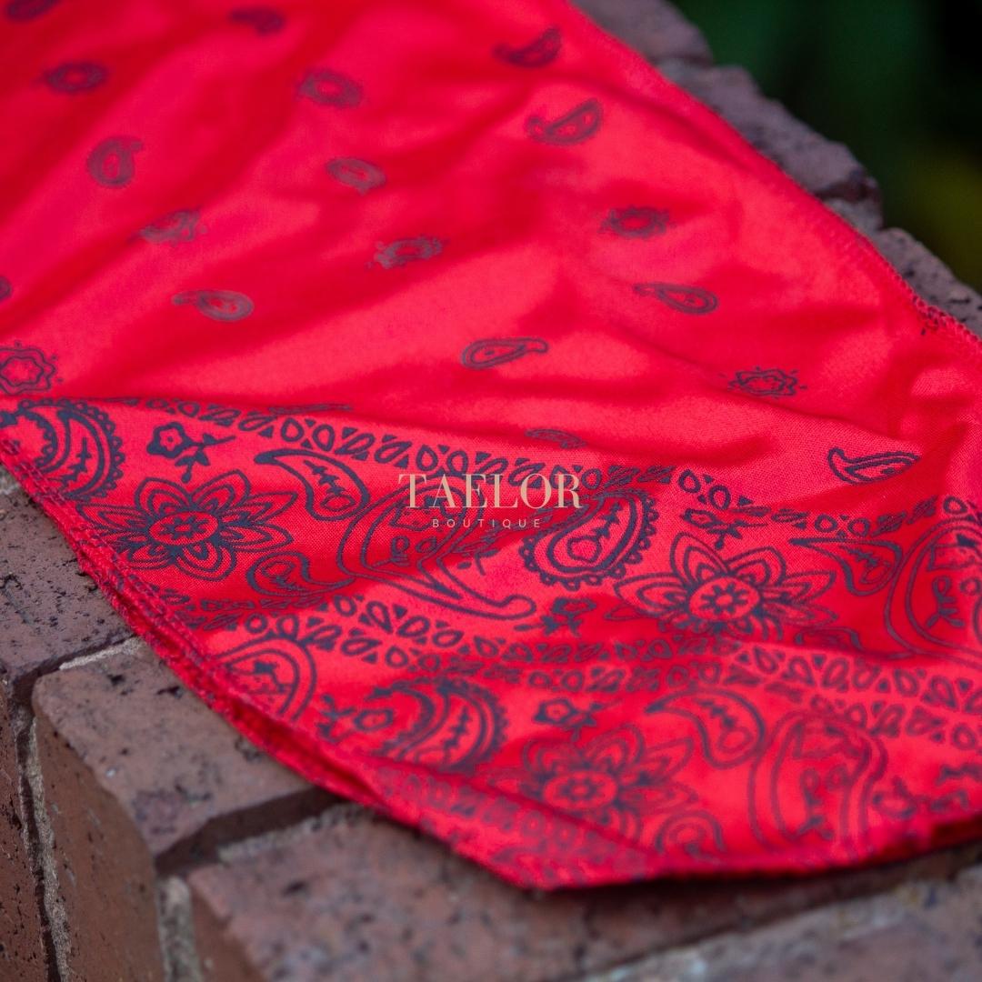 Red Silky Bandana Durag
