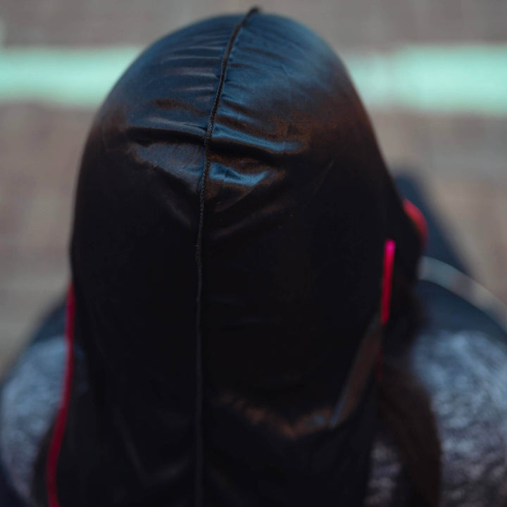 Black Silk Durag w/ Red Lining