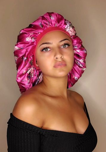 Extra Large Floral Silk Bonnet