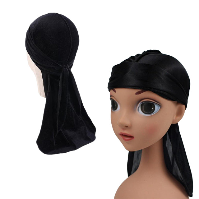 Black Kids Silky & Velvet Durag Set