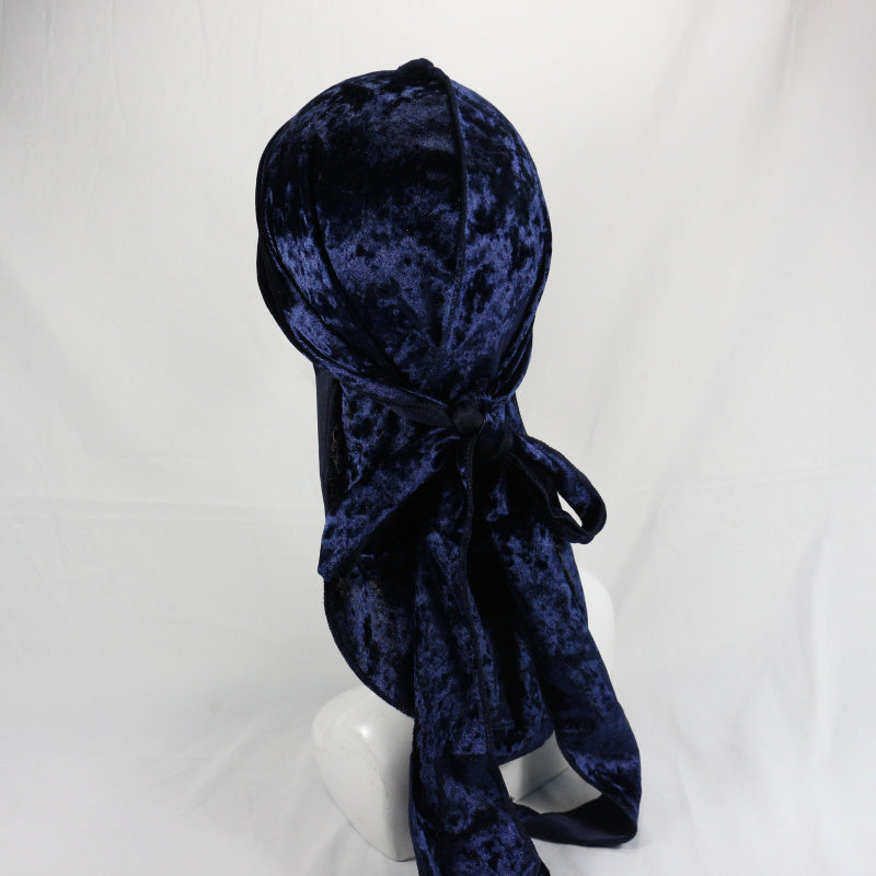 Navy Blue Luxury Velvet Durag