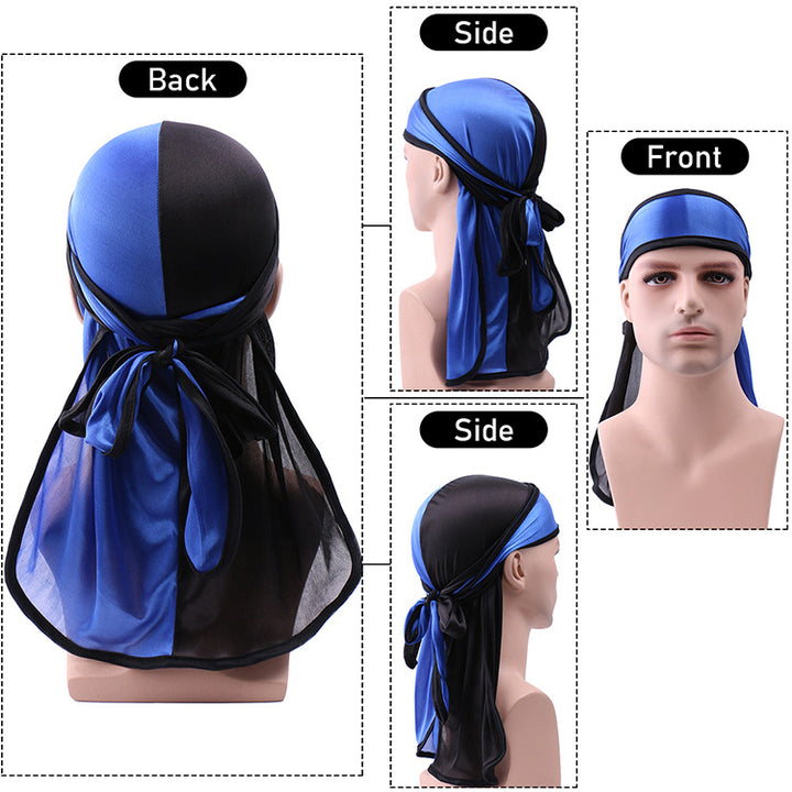 Blue &amp; Black Two Tone Silky Durag