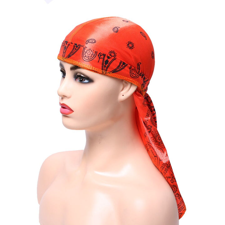 Orange Silky Bandana Durag