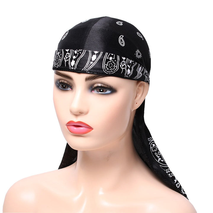 Black Silky Bandana Durag