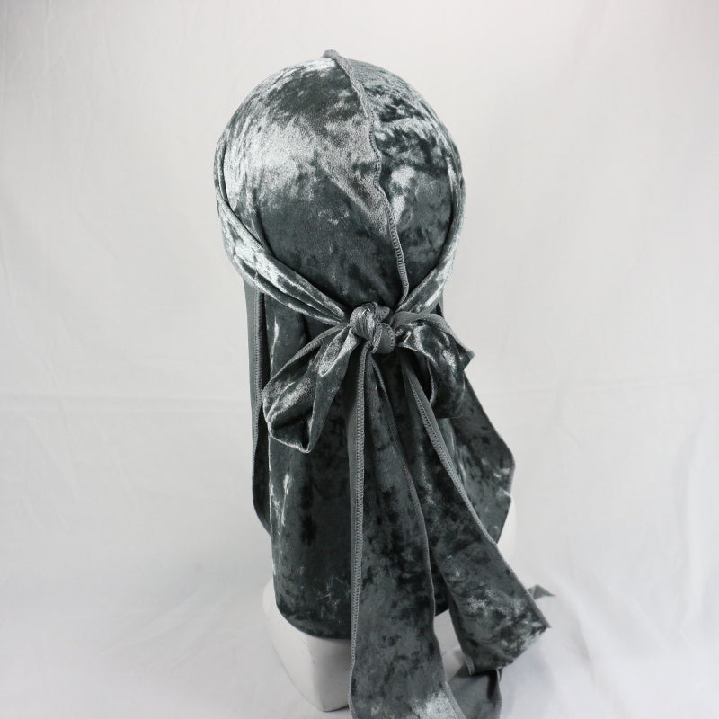Grey Luxury Velvet Durag
