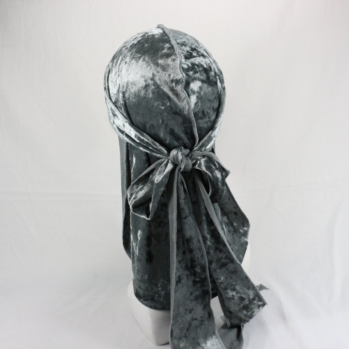 Grey Luxury Velvet Durag