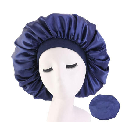 Blue Extra Large Wide Band Silky Bonnet - Taelor Boutique