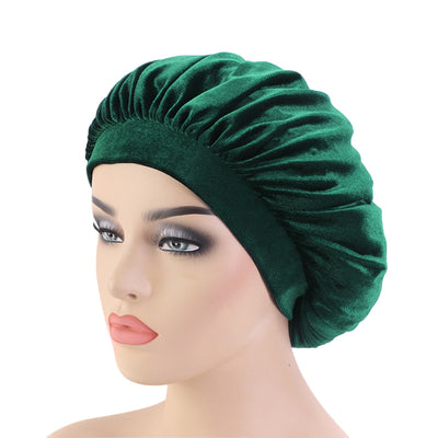 Green Velvet Wide Band Bonnet - Taelor Boutique