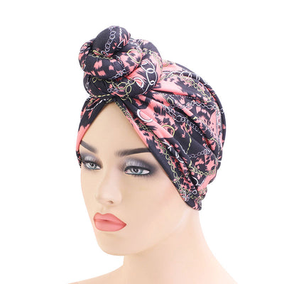 Pink Chains Knotted Twist Turban - Taelor Boutique