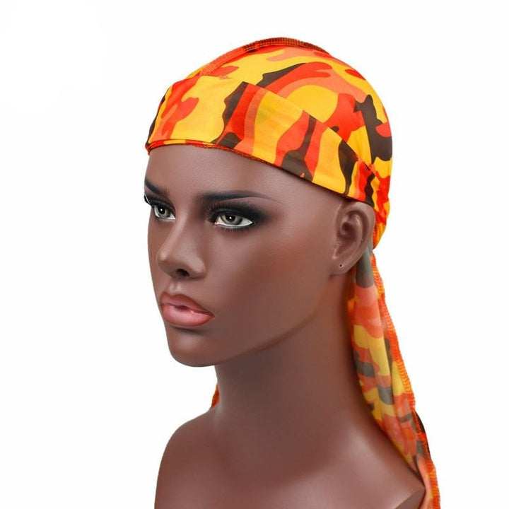 Silk Orange Camo Durag - Taelor Boutique