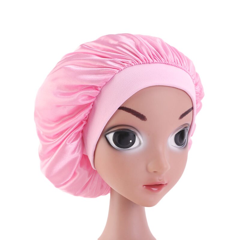 Pink Kids Silky Wide Band Bonnet