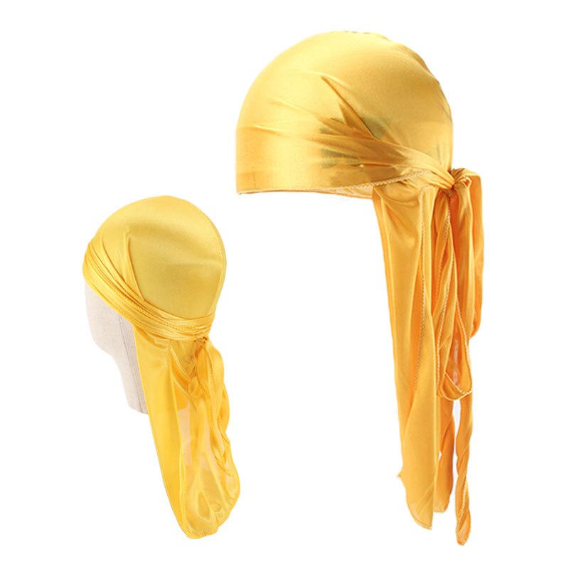 Yellow Father and Son Silky Durag Set