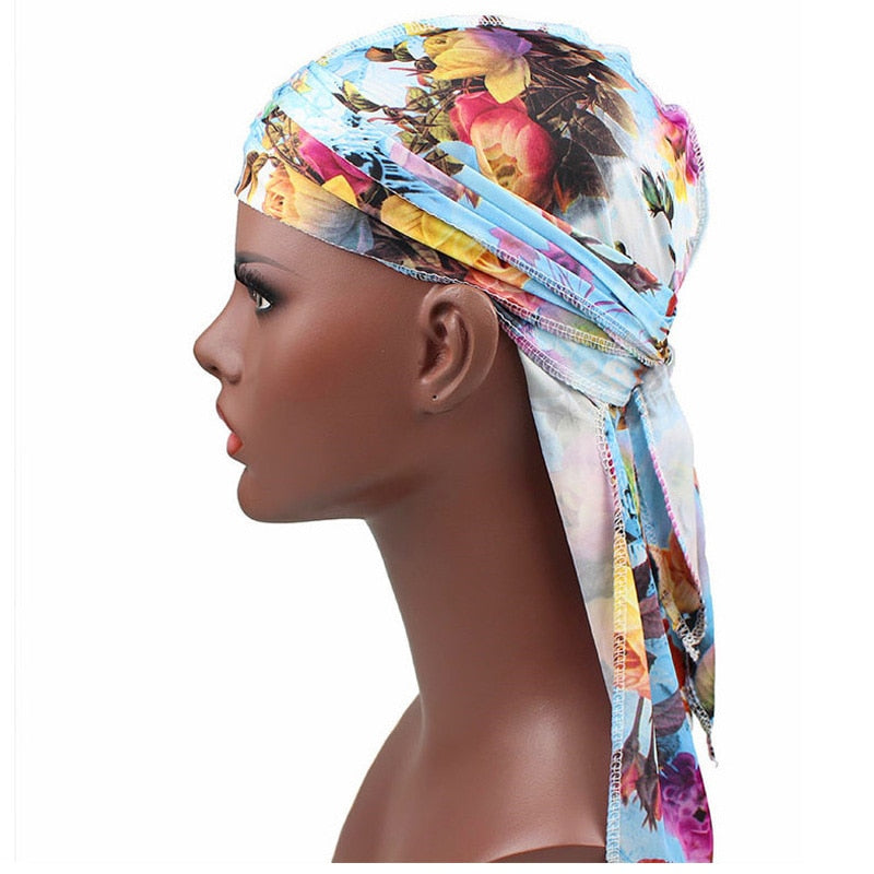 Multicolour Silky Floral Durag