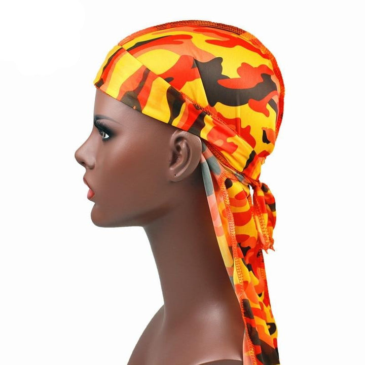 Silk Orange Camo Durag - Taelor Boutique