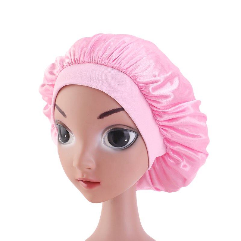 Pink Kids Silky Wide Band Bonnet
